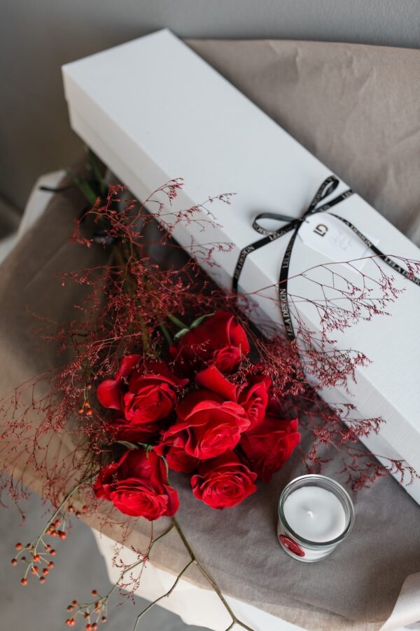 Red roses in a box by Lela Design 2