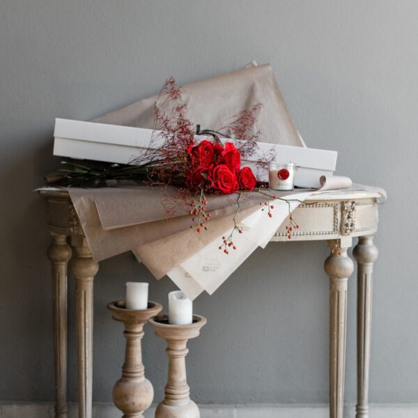 Red roses in a box by Lela Design 3