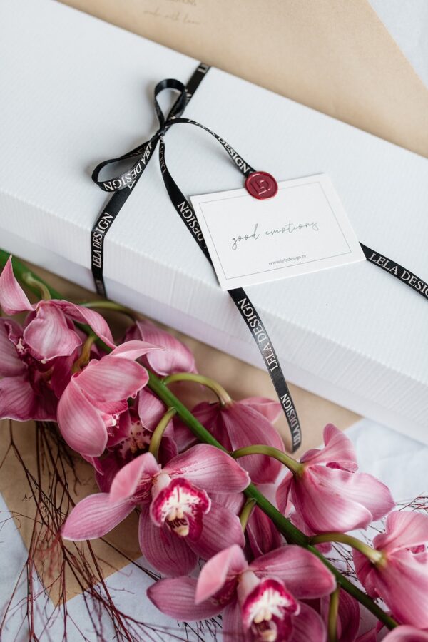 Cymbidium orchid in a box by Lela Design 1