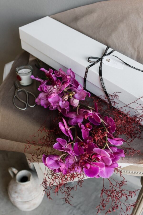 Pink orchids in a box by Lela Design 2