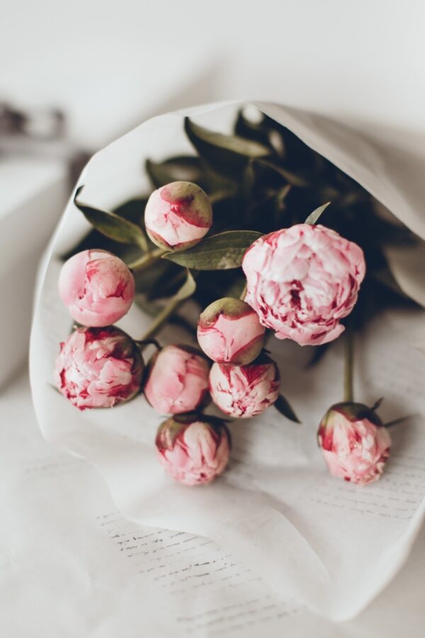 Pink peonies in a box by Lela Design 0