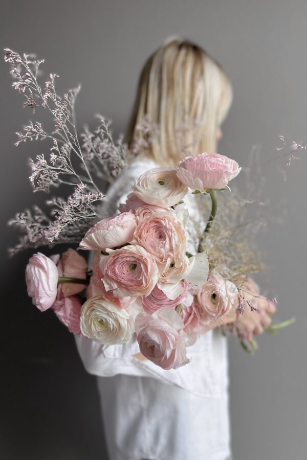 Bouquet of pastel ranunculus by Lela Design 2